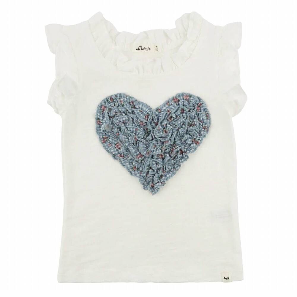 NEW OH BABY! kids dahlia ruffle heart rebekah tank in oyster